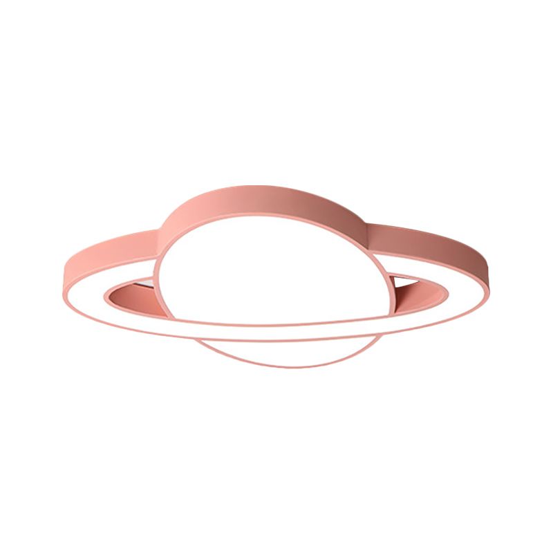Weiß/Pink/Gelb/Blau Planet Form Flush Mount Lampe Nordic Style Acryl LED Deckenleuchte für Kinder Schlafzimmer