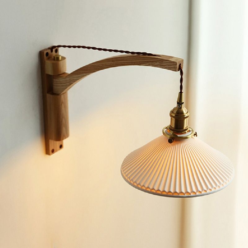 Adjustable Modern Cone Wall Sconces Ceramic 1-Light Wall Lamp