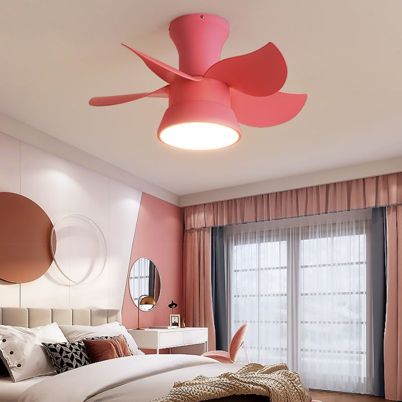 Ventiladores de techo de forma de ventilador de metal estilo para niños de 1 luces de lámpara de ventilador de techo