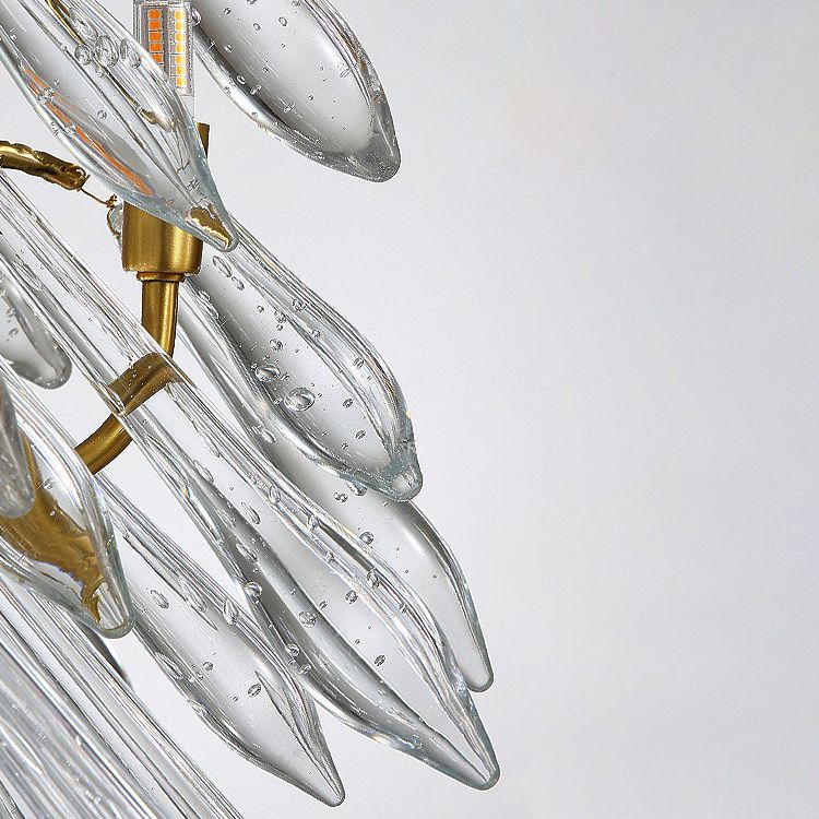 Moderner Luxus -Tränenheizpendellichtglas Innenleuchter in Gold
