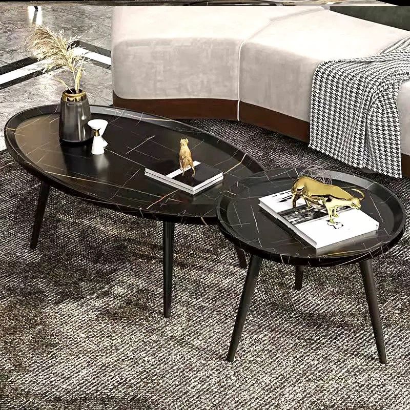 Modern Style Round/oval Wooden Table Metal 3/4 Legs Base Coffee Table