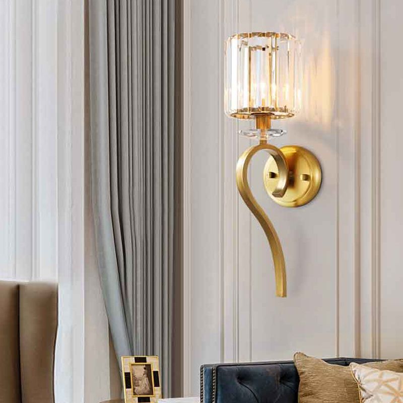 Geometric Wall Lighting Contemporary Crystal 1 Light Wall Sconce