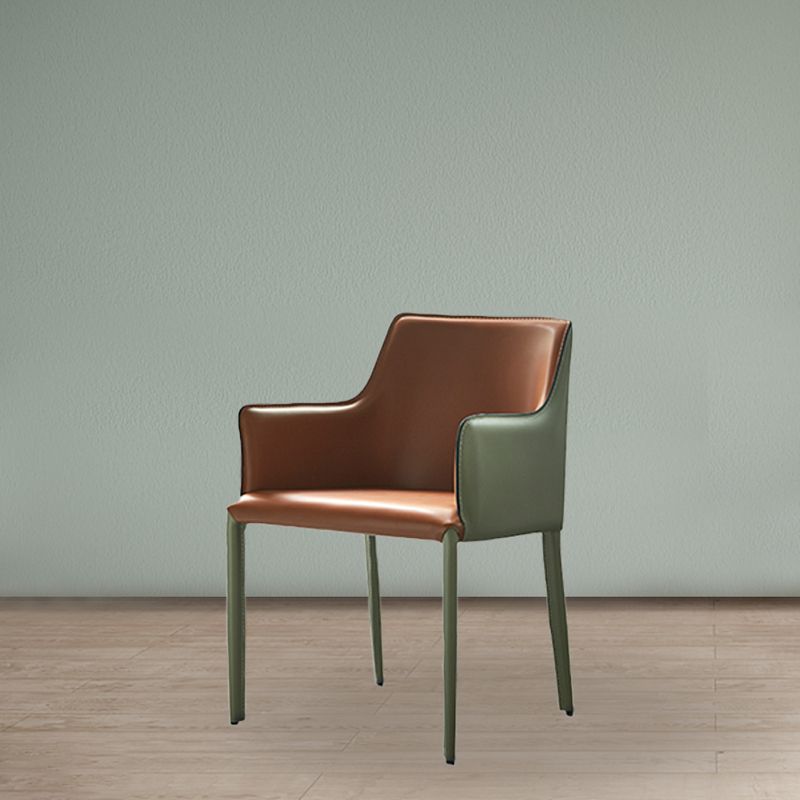 Contemporary Parsons Upholstered Chair Faux Leather Dining Chair for Home