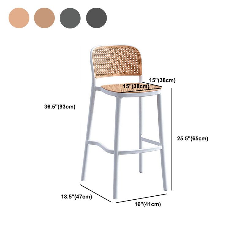 Scandinavian Plastic Low Back Counter Stool Plastic Home Furniture in Matte Finish