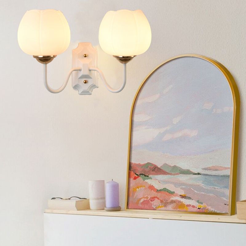 Modern Simple Vanity Light Ball Shape Vanity Lamp with Glass Shade for Shower Room