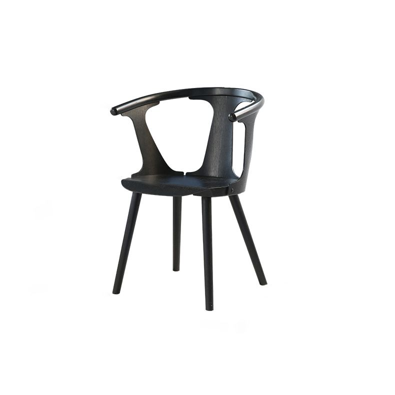 Scandinavian Style Upholstered Side Chair Slat Back Armless Dining Chair