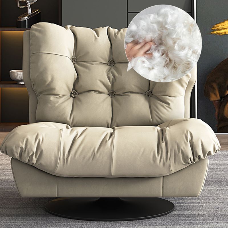 Tufted Microsuede Wingback Recliner 42" Wide Swivel Base Recliner Chair