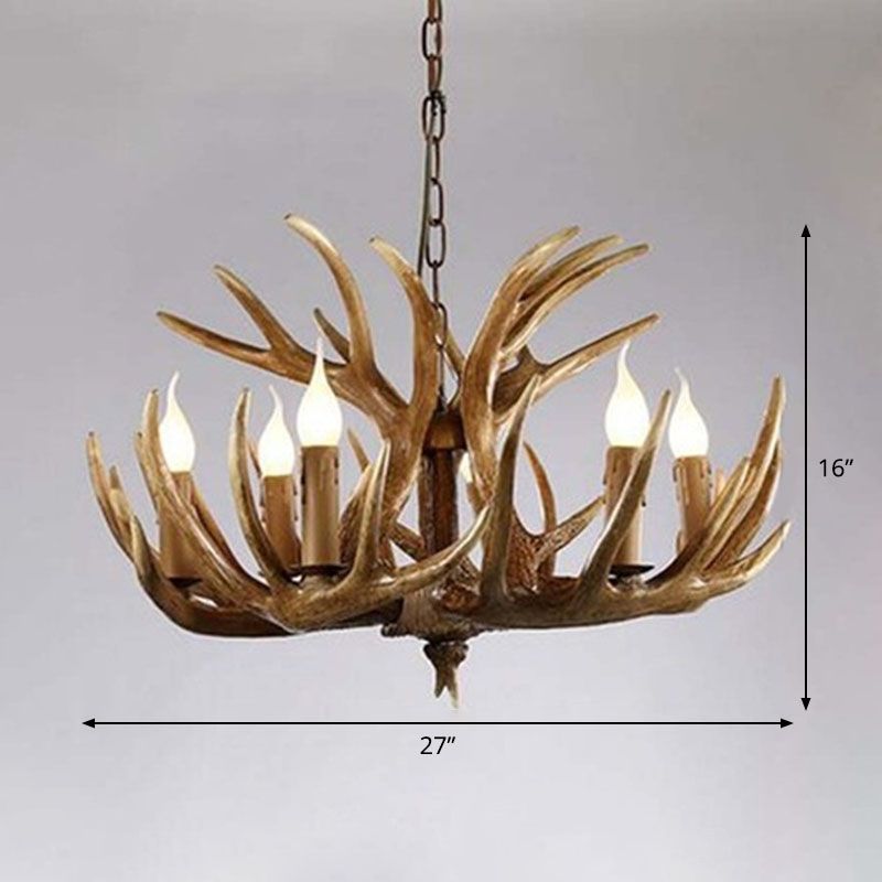 Lampada del lampadario in resina in resina di corno di cervo rustico per soggiorno per soggiorno