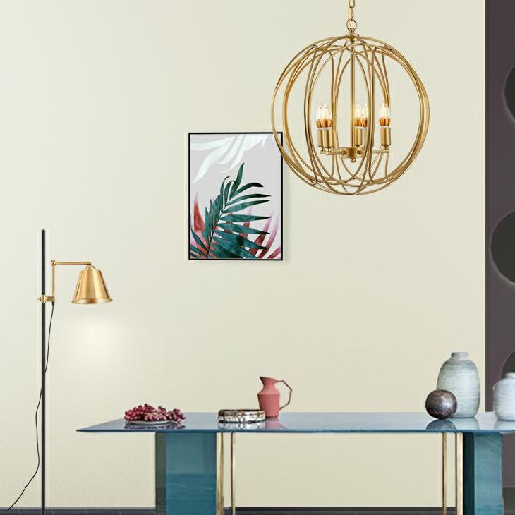 Lámpara de suspensión de metal de lámpara global de estilo antiguo en oro para pasillo