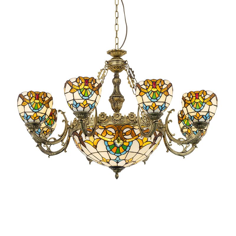 Luminaire ludique en forme de bol Talage de vitrail de style tiffany