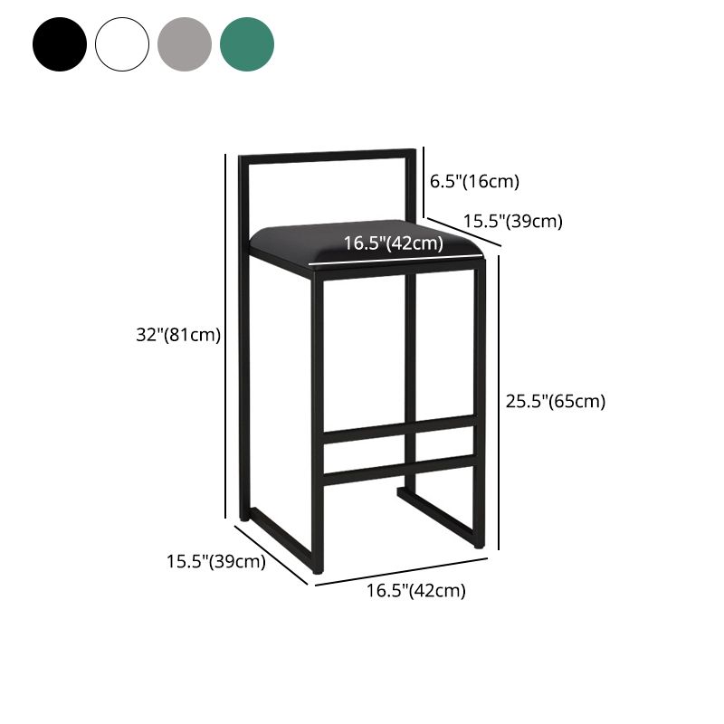 Contemporary Matte Finish Velvet Bar Stool Jewelry Shop Footrest Stool