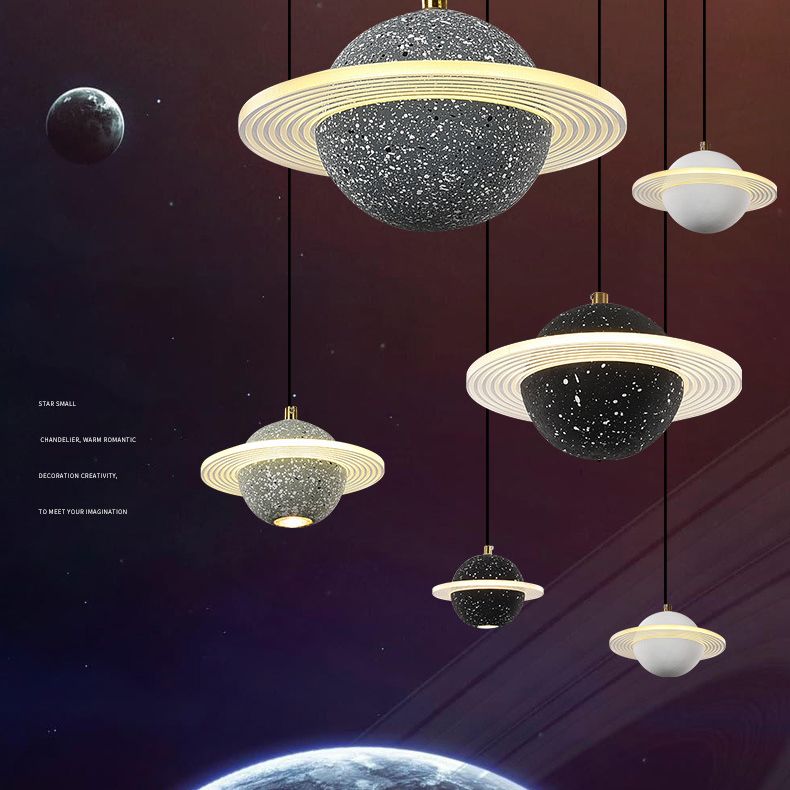 Modern Minimalist Style Global Pendant Lighting Fixtures Cement Hanging Pendant Lights for Living Room