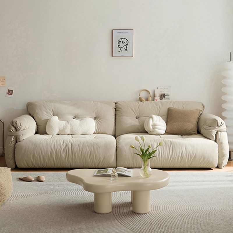 2-seater Scratch Resistant Solid Color Living Room Leather Sofa