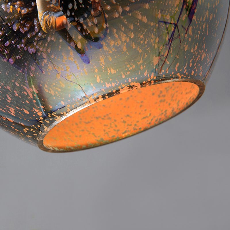 Chromé Géométrique Pendant Lightture Modern 1 Head 3D Glass Suspension Light for Dinner