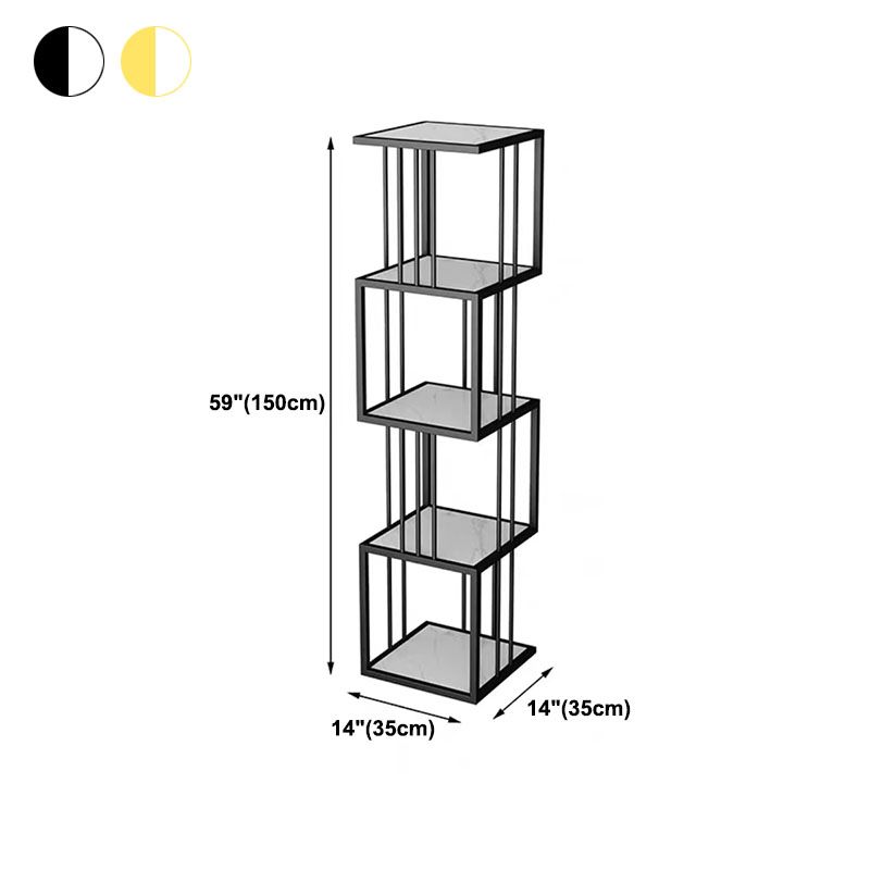 Open Vertical Etagere Bookshelf Industrial Iron Frame Manufactured Wood Shelf Bookshelf
