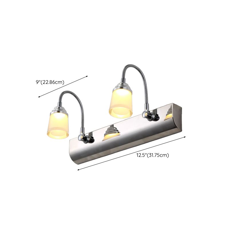 Contemporary Rectangle Shape Vanity Light with Acrylic Shade for Shower Room