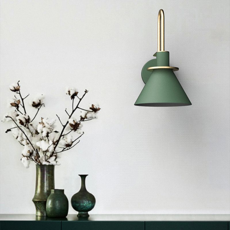 Conical Shaded Sconce Light Fixture Metal Wall Mount Lighting