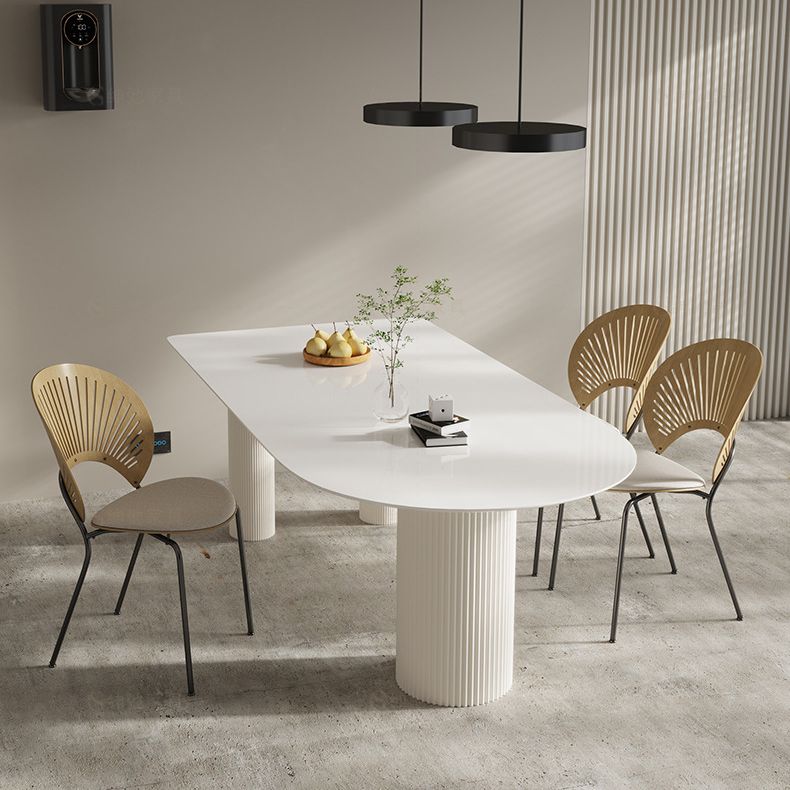 Modern Style White Dining Table Sintered Stone Table for Home