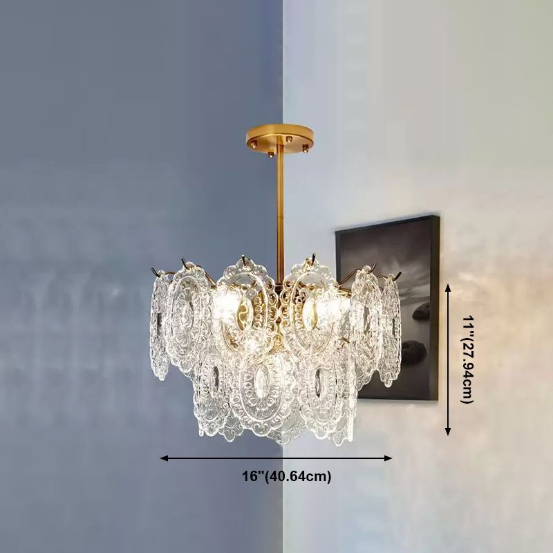 Multi Light Wheel Pendant Chandelier Modern Style Glass Hanging Lighting for Dining Room