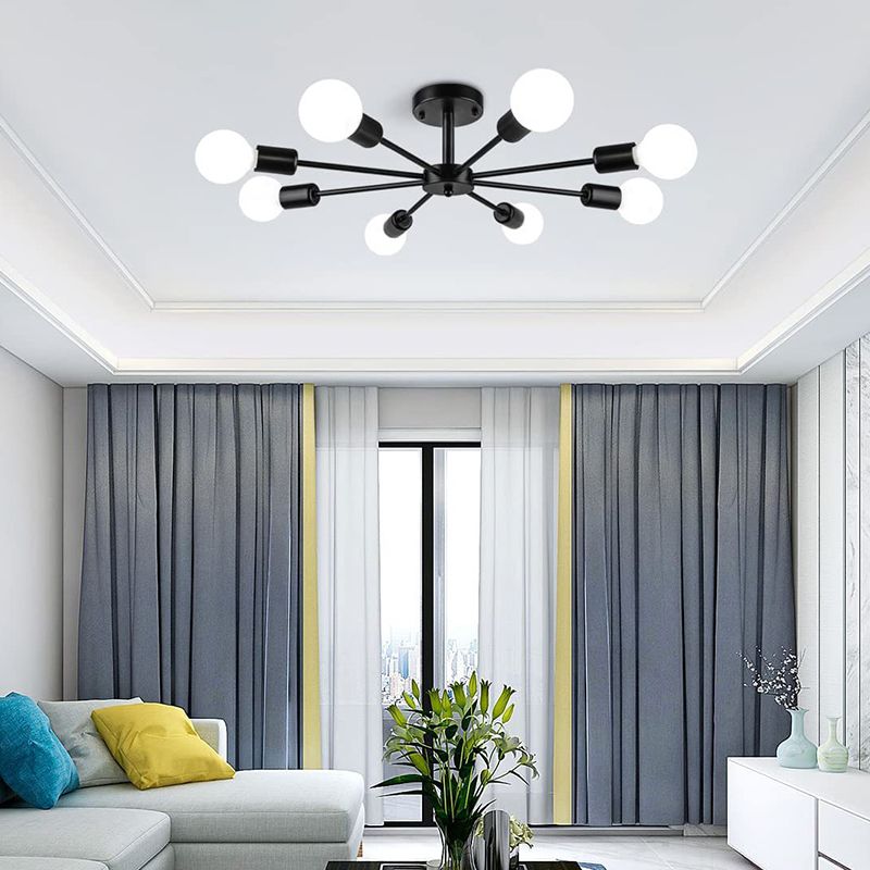 Metal Sputnik Shape Flush Mount Lights Modern Multi Light Flush Mount Light Fixtures