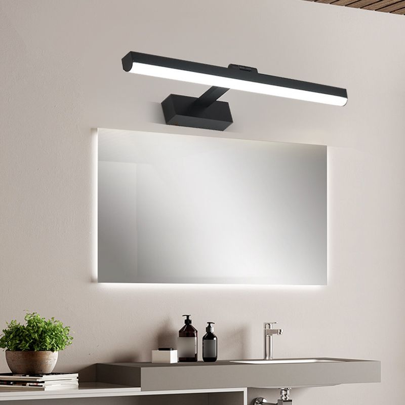 Modern Style Strip Shape Wall Lighting Metal 1 Light Sconce Light for Shower Room