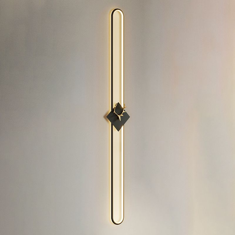 Oval Shape Metal Wall Light Modern Style 1 Light Wall Lighting Idea