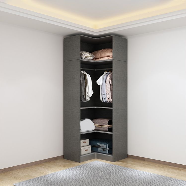 Glass and Wood Wardrobe Cabinet Contemporary Wardrobe Closet