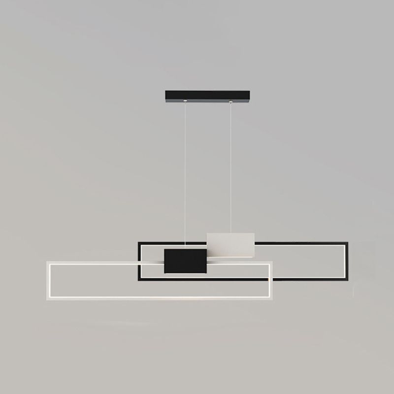 Zeitgenössischer Stil Rechteckform Island Lichter Metal 4 Licht Island Leuchten