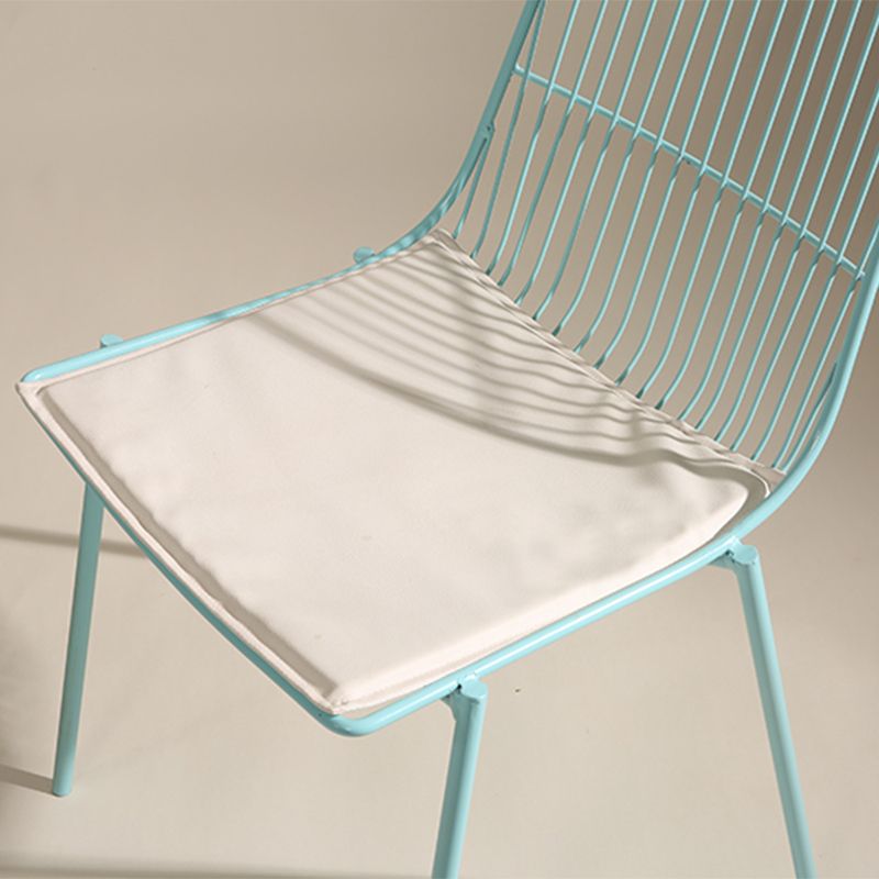 Black/Blue Outdoors Dining Chairs Modern Metal Stacking Patio Dining Chair