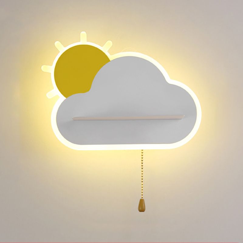 Modern Style Cloud Shape Wall Sconce Metal 1 Light Wall Light for Bedroom