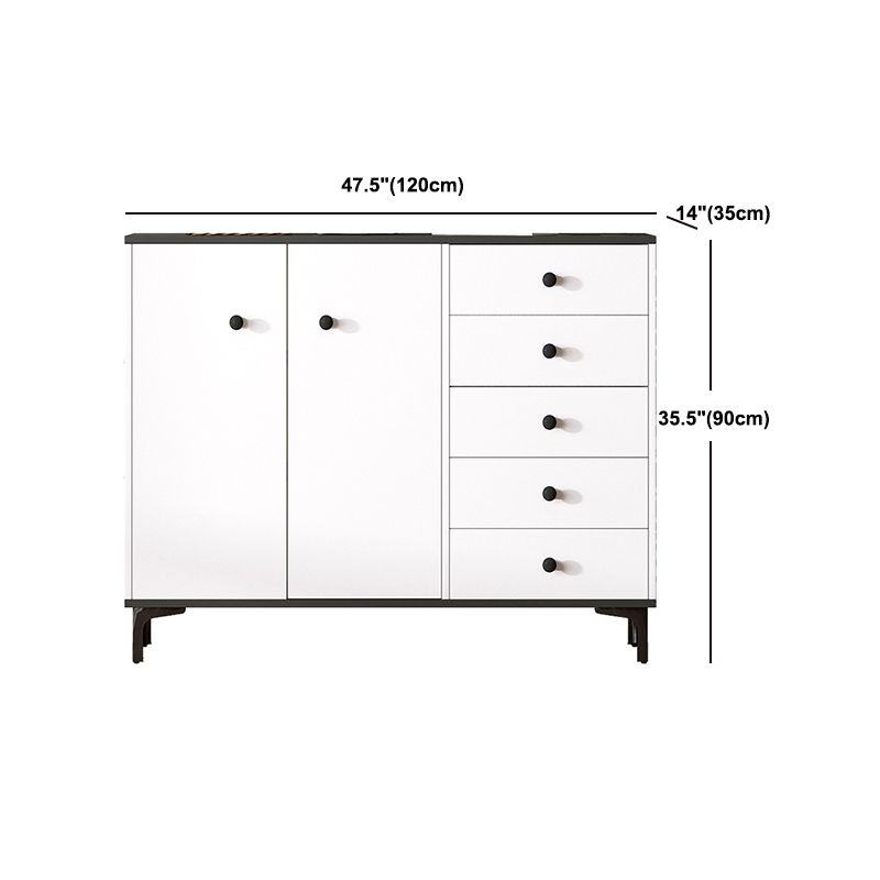 Contemporary 35.43'"Tall Wooden Chest, Rectangle Accent Cabinet with Drawers