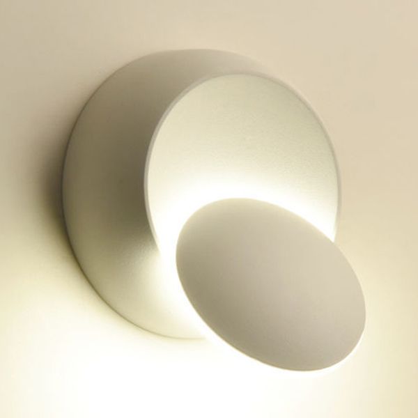 Bedroom Nordic Sconce Light Fixtures Circular LED Rotatable Wall Mounted Lighting
