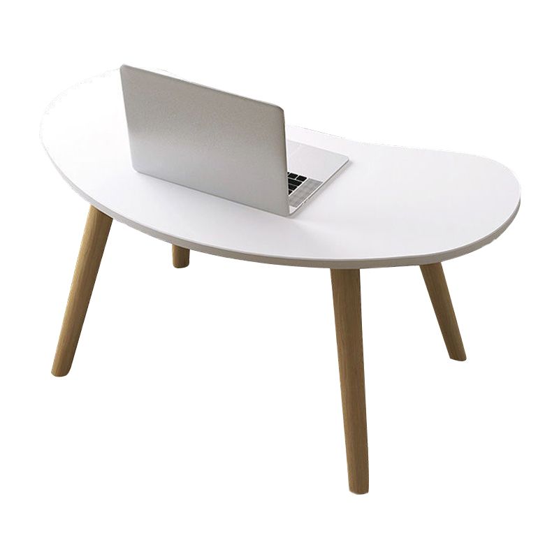 15.7"H Modern 4 Legs Wood Base White/Pink/Natural Irregular Top Coffee Table