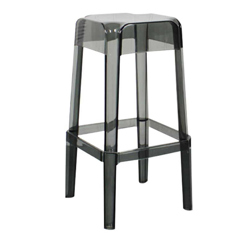 Taburete de bar de plástico sin respaldo moderno, reposapiés, taburete interior apilable cuadrado