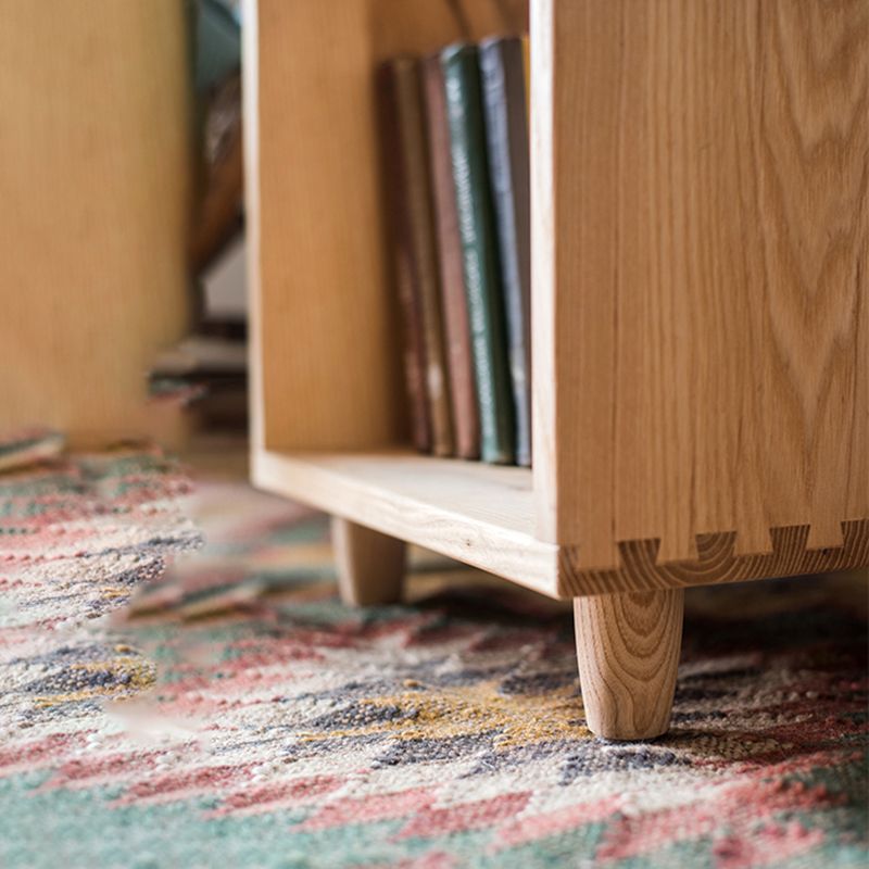 Modern Style Open Back Bookshelf Solid Wood Bookcase for Office