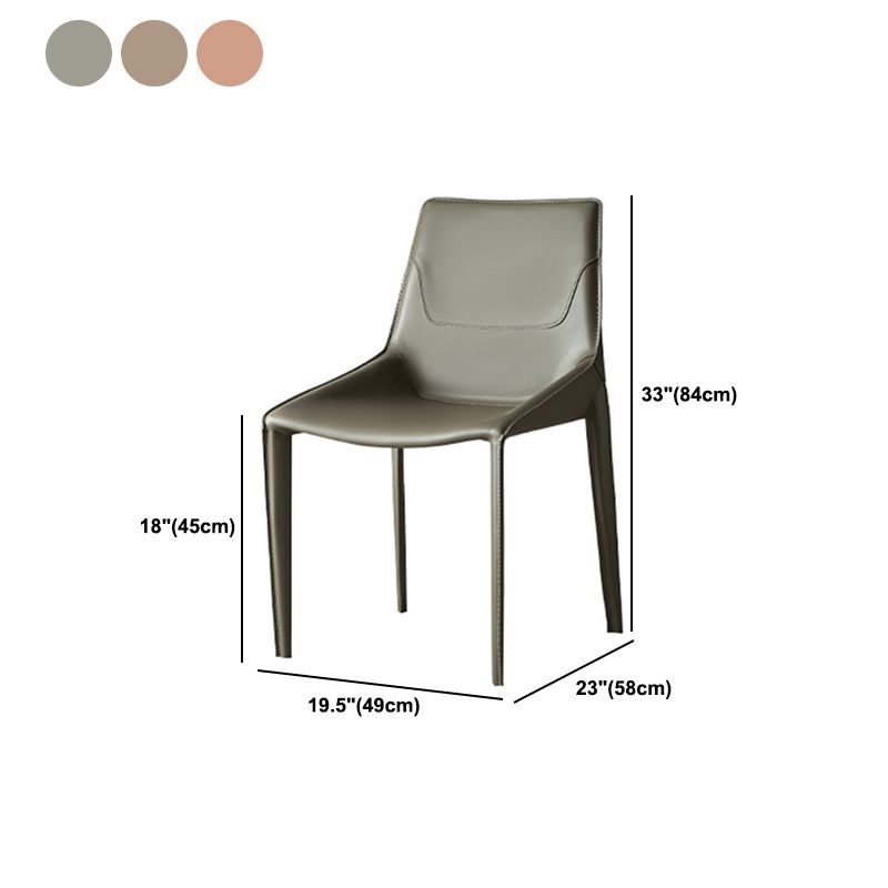 Modern Solid Back Side Chair with Faux Leather Legs Indoor Upholstered Dining Chair