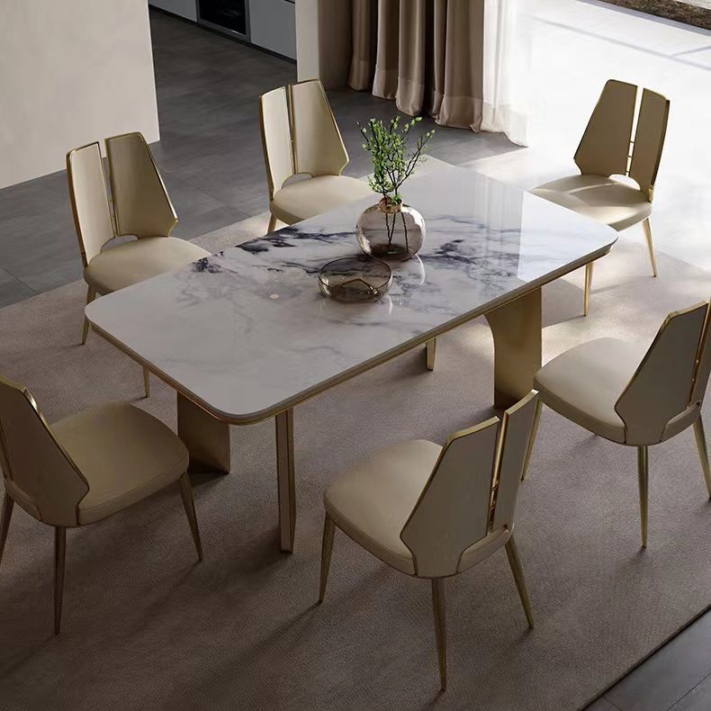 Glam Style Side Chair Metal Open Back Dining Room Chair for Indoor