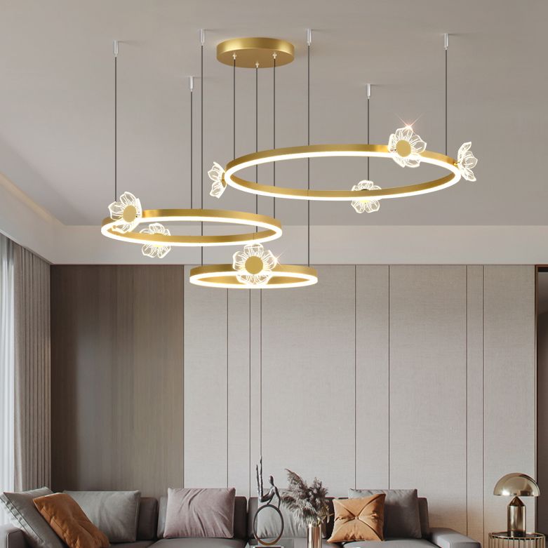 Circular Chandelier Lighting Fixtures Modern Metal Chandelier Lamp
