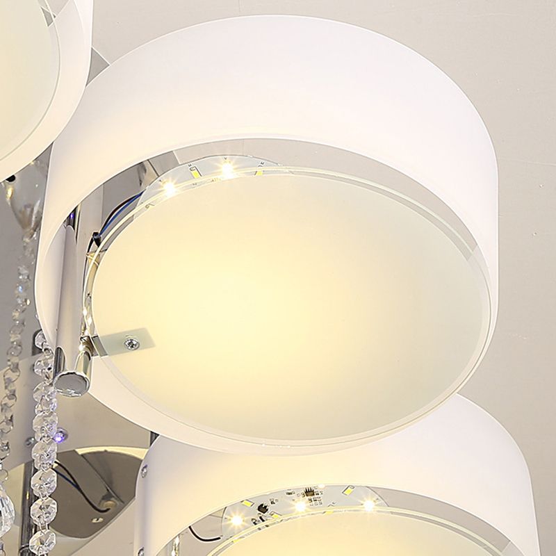 3/5/6/7/9-Light Modern Chrome Flush Mount Lighting LED Ceiling Light with Crystal