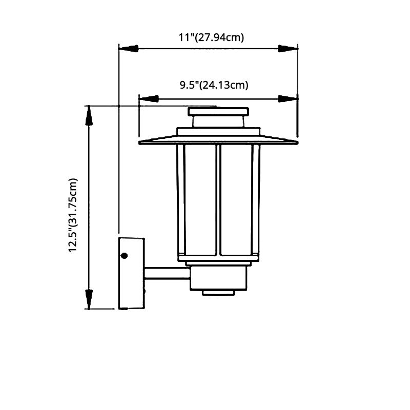 Industrial Style Outdoor Garden Wall Sconce Fixed Arm Waterproof Single Light Wall Lamp