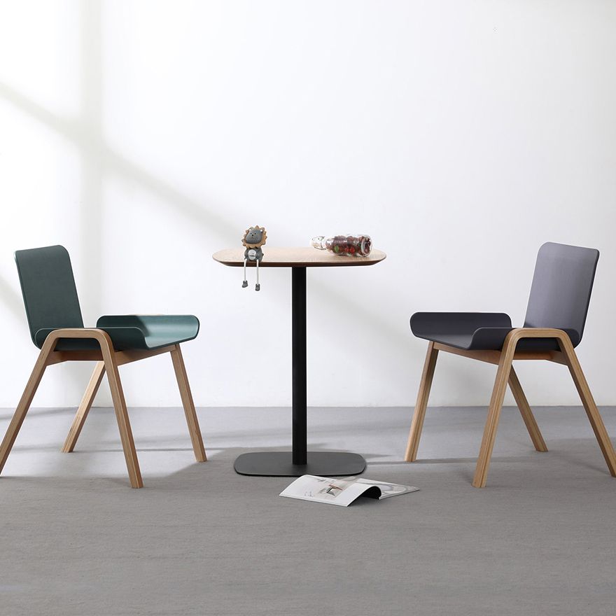 23.6-inch Square Shape Industrial Dining Table Three-Color Fixed Table with Wooden