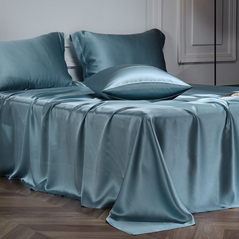 Solid Color Non-Pilling Fitted Sheet Mulberry Silk Breathable Fitted Sheet