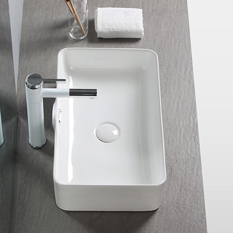 Modern Square Wash Stand Ceramic Metal Undermount Bathroom Sink