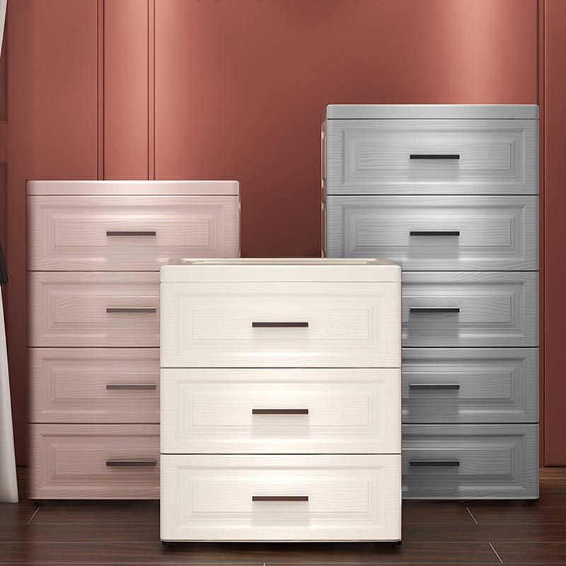 Contemporary Style Non-Hanging Armoire Plastic Cabinet with Drawers