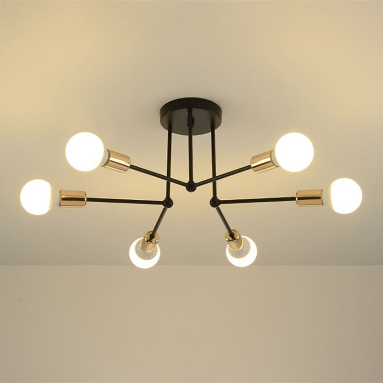 Metal Sputnik Shade Flush Ceiling Light Modern Multi-Lights Flush Mount Fixture