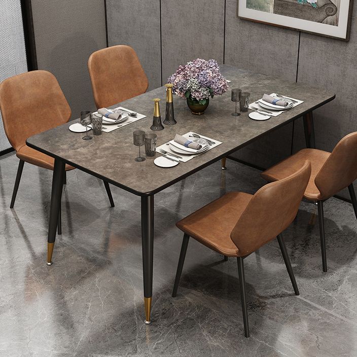 Metal Industrial Rectangle Table Sintered Stone Table for Kitchen and Dining Room