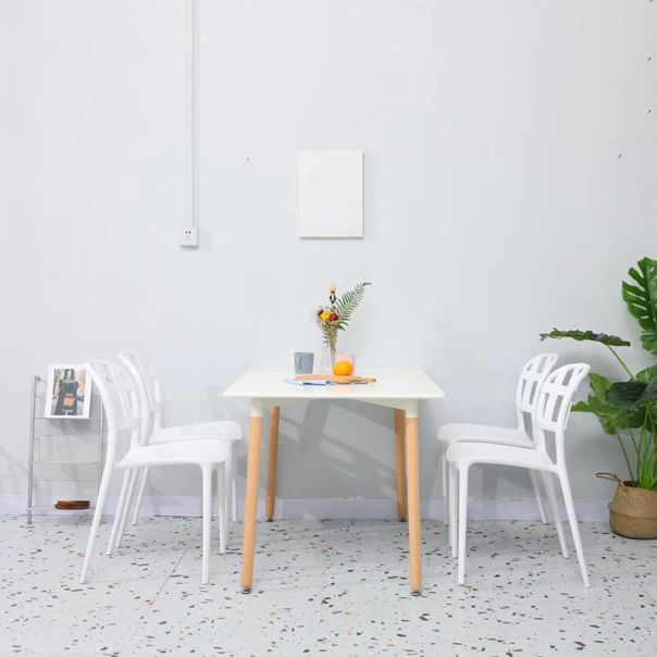 Plastic Armless Dining Chairs Scandinavian Style Home Dining Side Chair