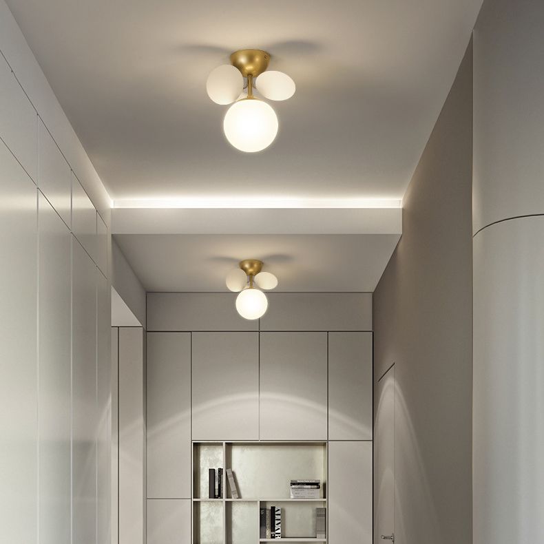 Glass Flush Mount Sputnik Light Contemporary Semi Flush for Living Room