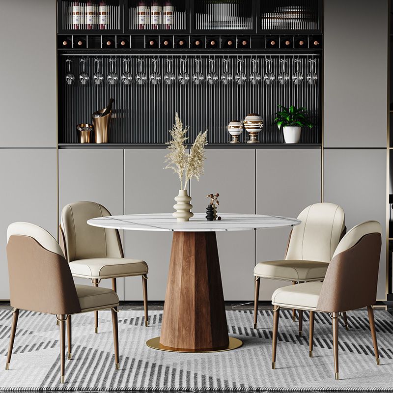 Contemporary Style Ash Wood Chairs Solid Back Side Dining Kitchen Chair Set