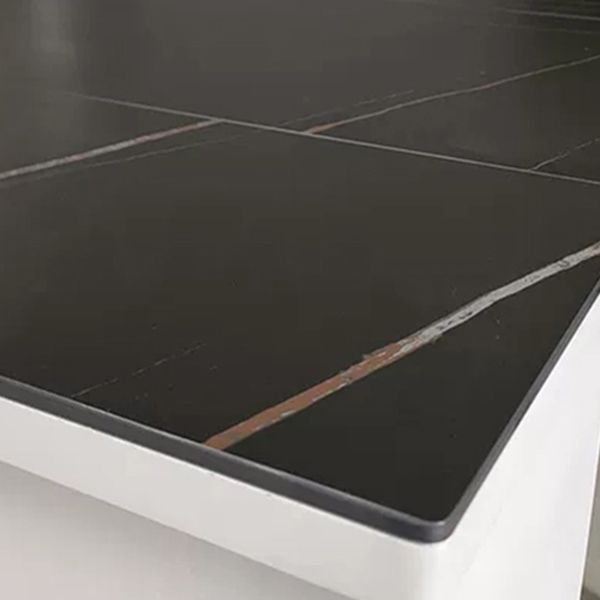 73'' Artificial Foldable Dining Table Extendable Rectangle Table with 5 Legs